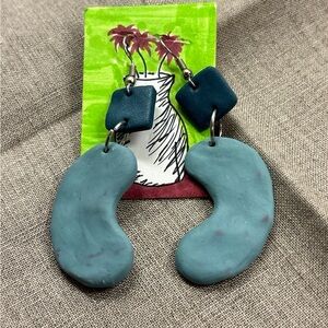 Unique Blue Clay Earrings